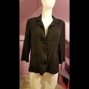 EILEEN FISHER 100% SILK 2 button pocket blazer